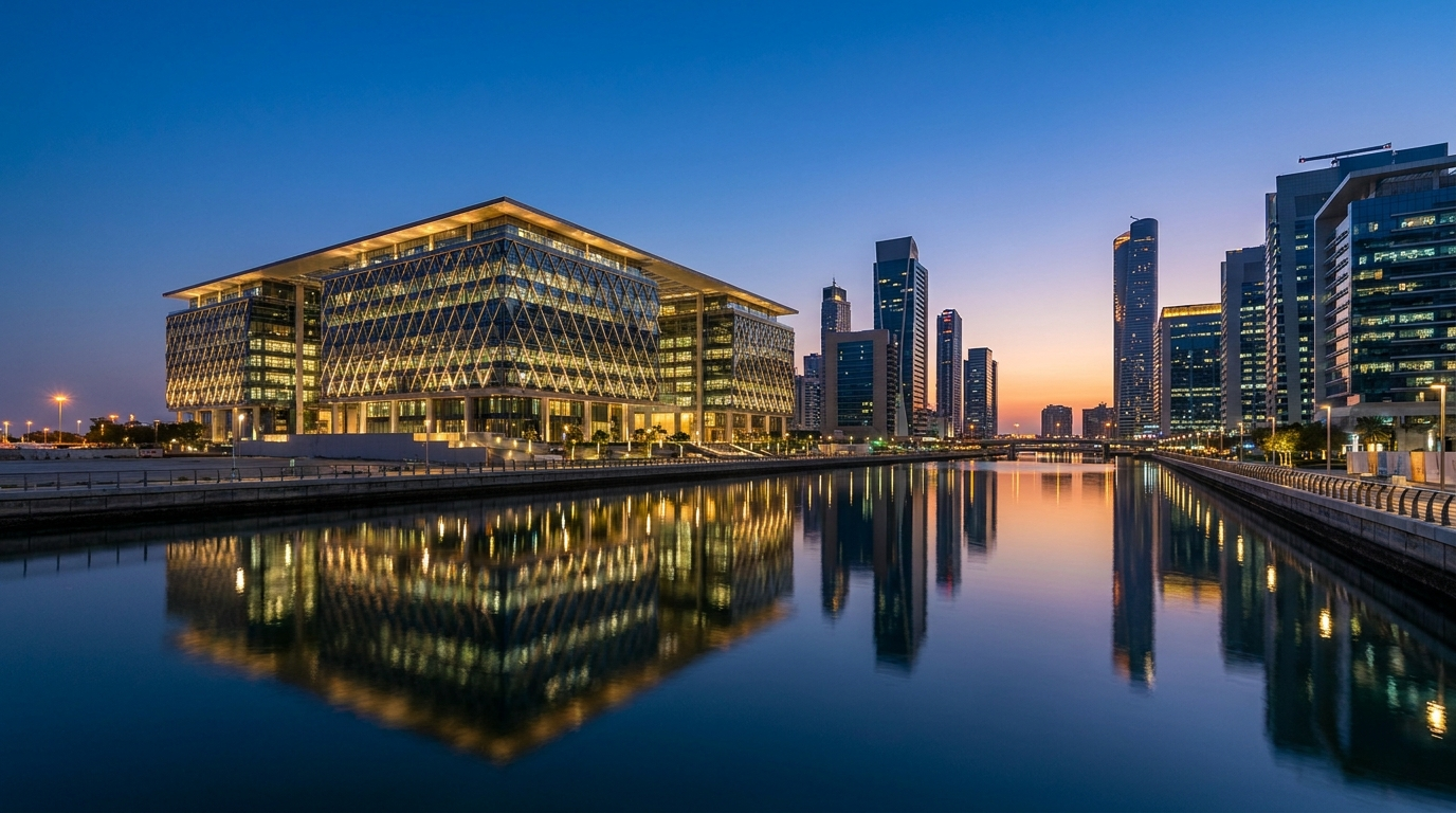 Tour de l'Abu Dhabi Global Market illustrant le lancement de la plateforme d'investissement Arada Capital