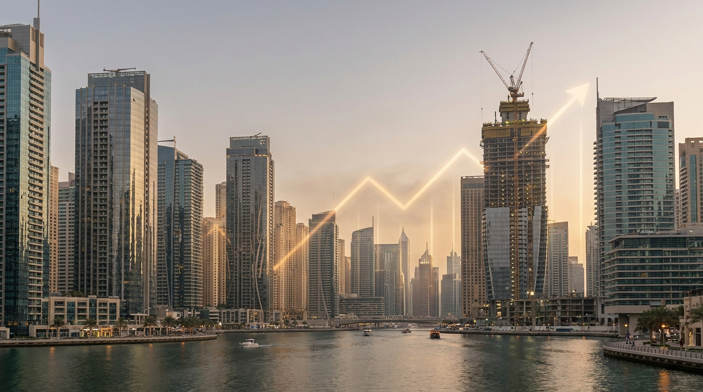 Skyline de Dubai au coucher du soleil illustrant l'actualité immobilière de la semaine