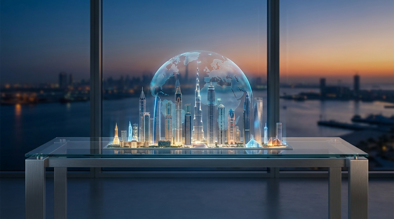 Skyline de Dubai au crépuscule illustrant l'investissement immobilier international