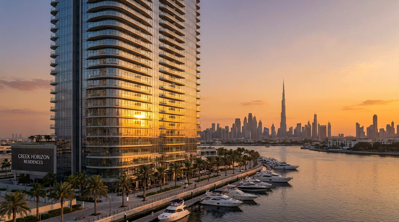 Tour résidentielle de luxe en bord d'eau à Dubai Creek Harbour