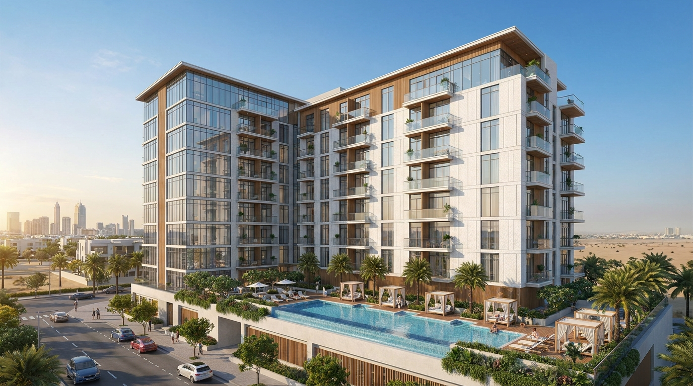 Immeuble résidentiel moderne Parkwood Residences à Jumeirah Village Circle Dubai