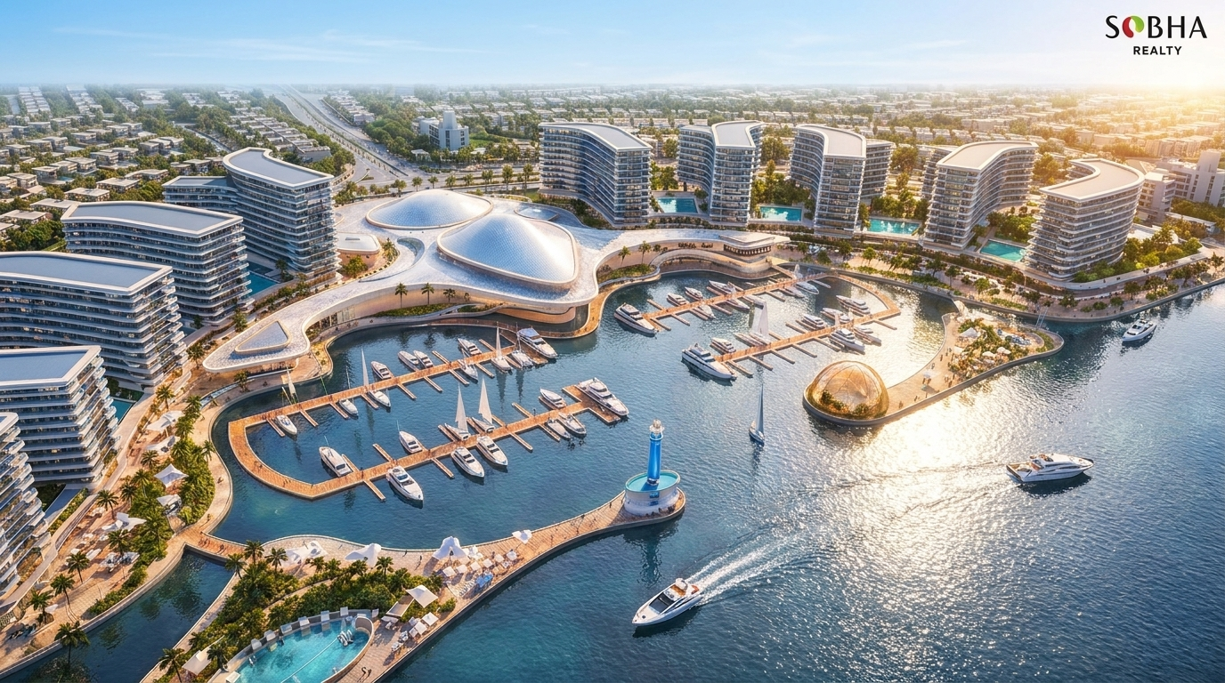 Marina et résidences waterfront de Sobha City à Al Bahiya, Abu Dhabi