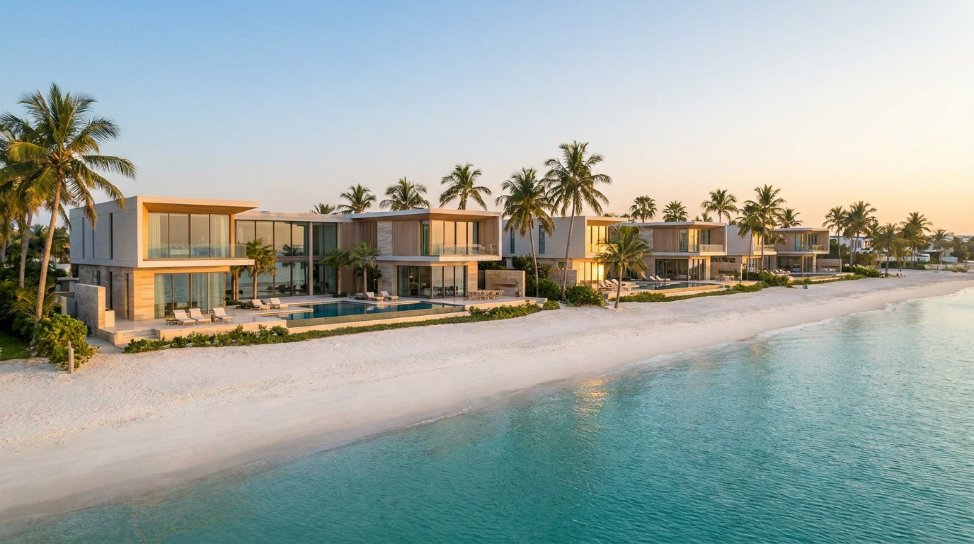 Villas de luxe en bord de plage sur une île du Golfe