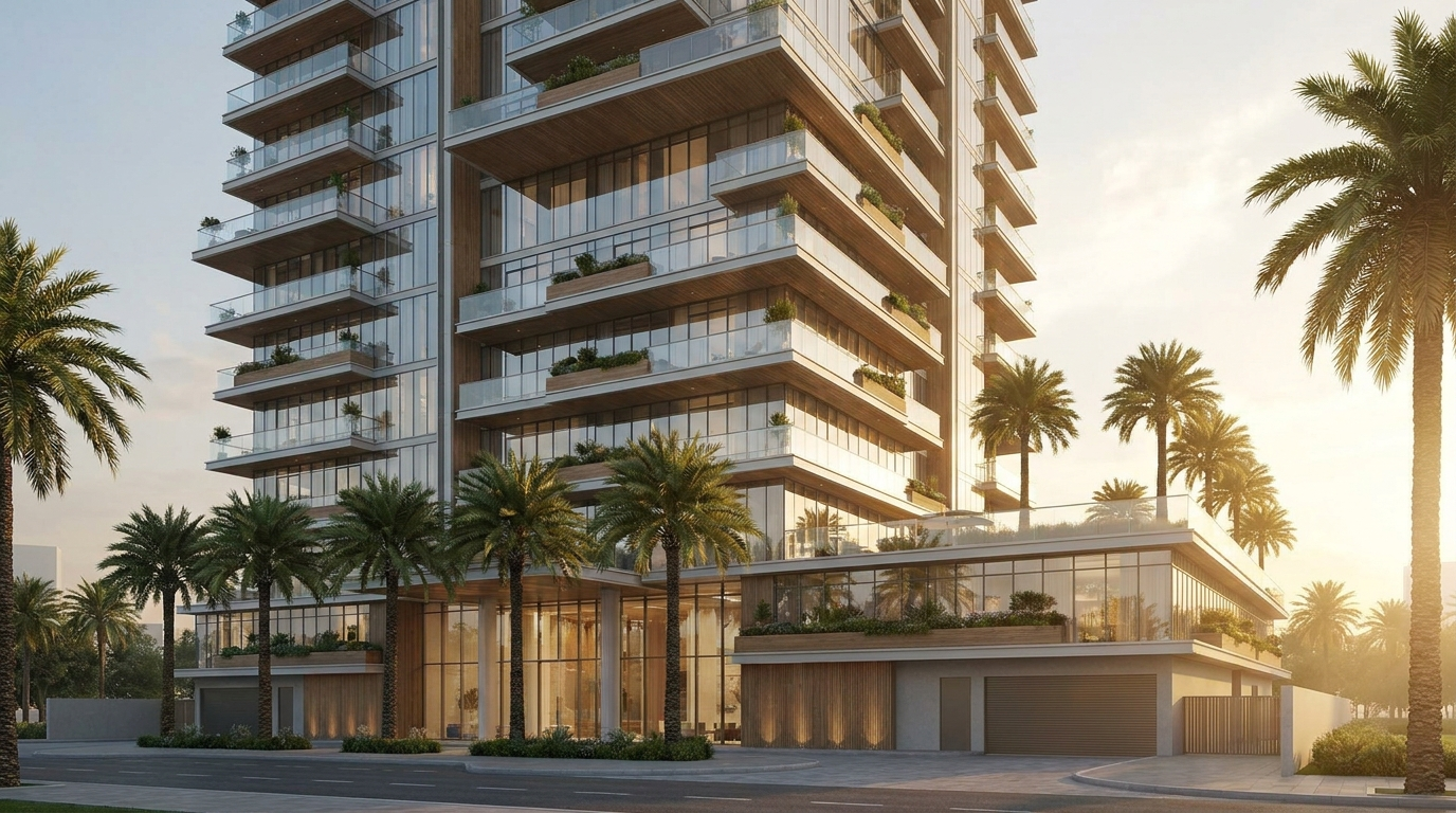 Immeuble résidentiel moderne avec balcons à Dubai