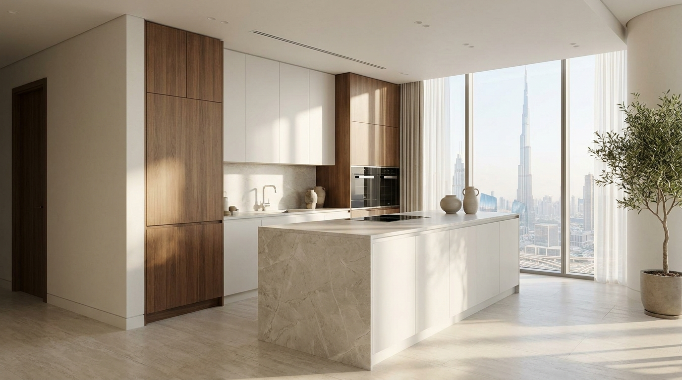 Cuisine moderne dans un appartement à Dubai