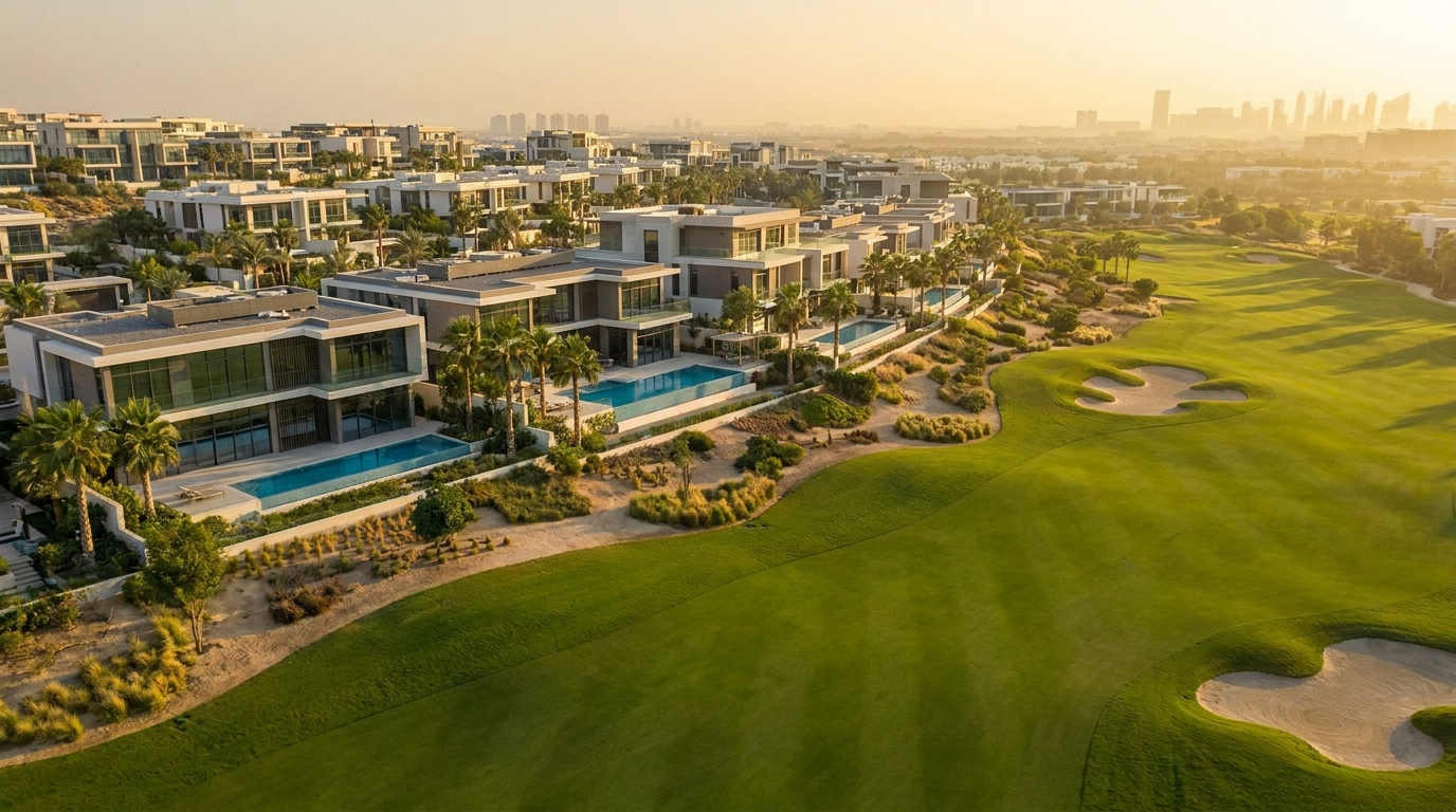 Communauté de villas de luxe surplombant un golf à Dubai Hills