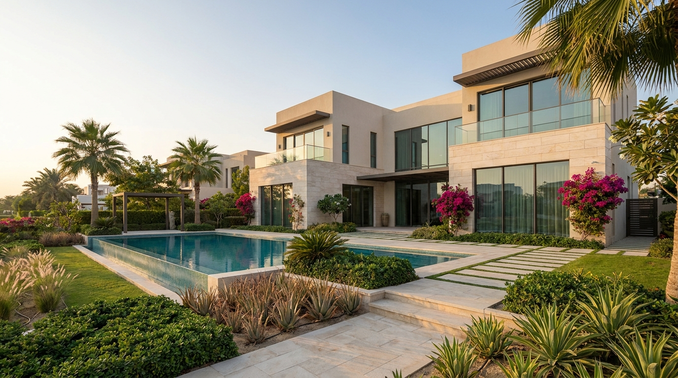 Villa résidentielle calme dans un quartier de Dubai