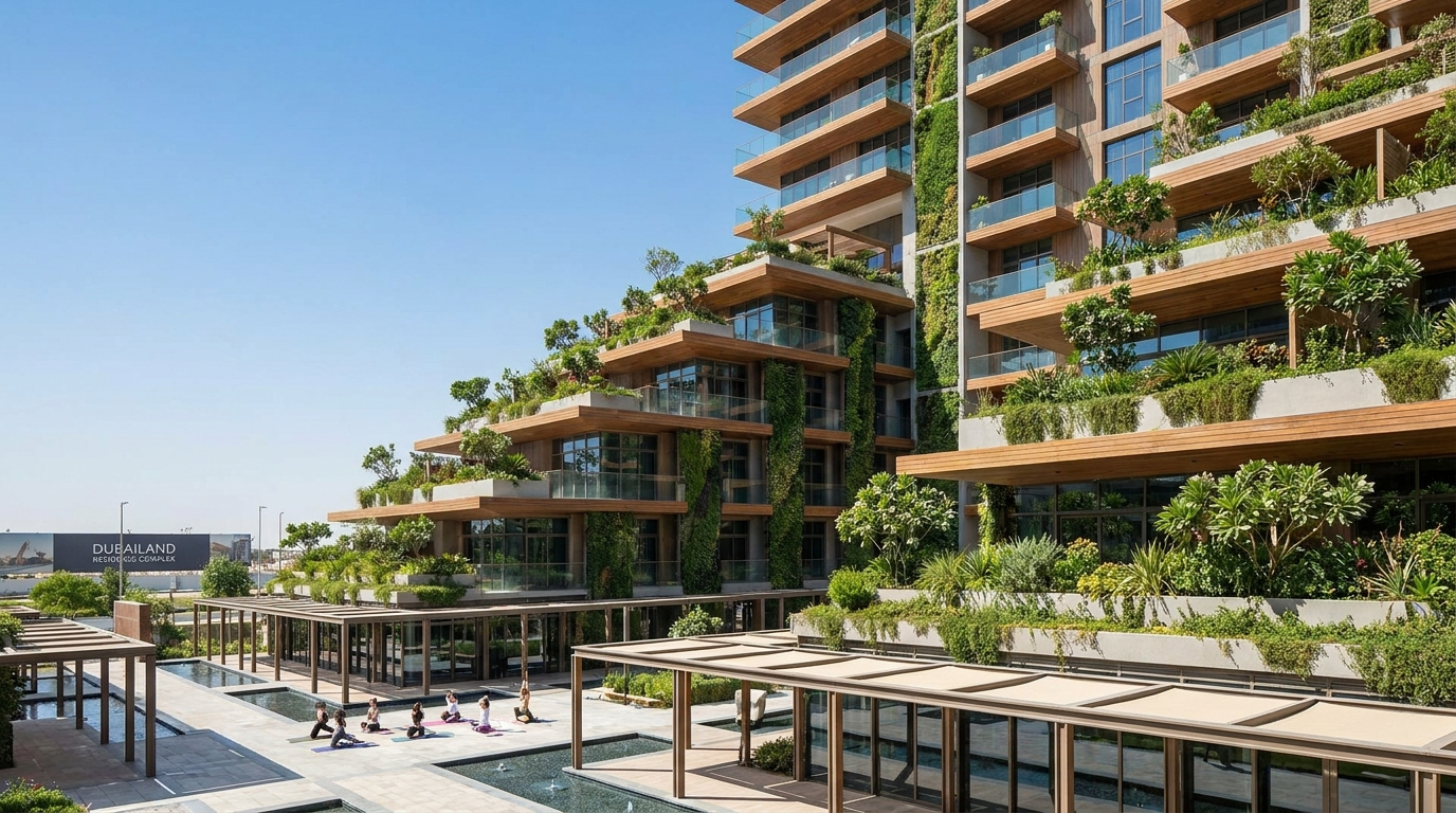 Tour résidentielle moderne à Dubailand Residence Complex axée bien-être