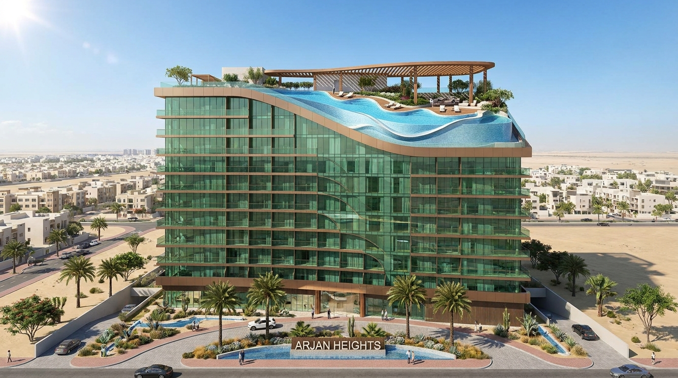 Tour résidentielle Joya Dorado avec toit design à Arjan Dubai