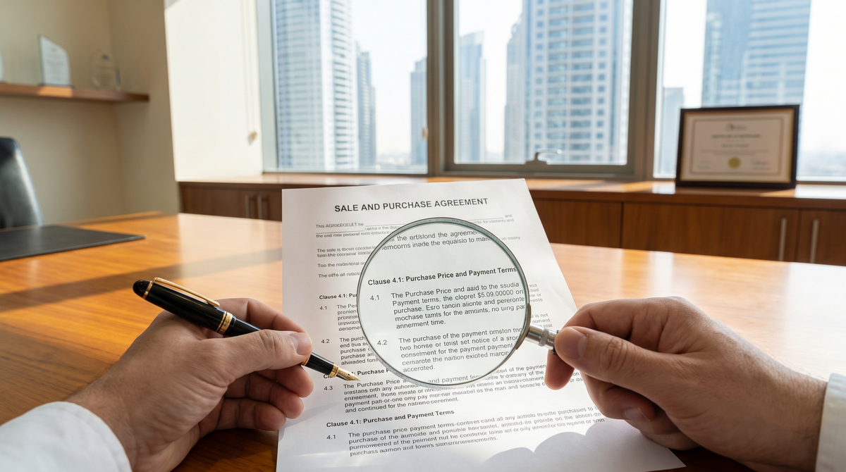 Relecture attentive d'un contrat de réservation immobilier à Dubai